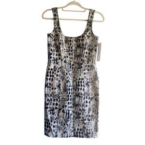 New $365 Nicole Miller Studio Dress Abstract Animal Print Sleeveless Women Sz 2